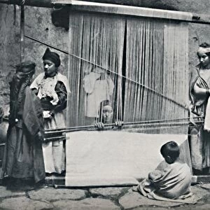 Kabyle weavers and native loom, Northern Algeria, 1912. Artist: Legrand