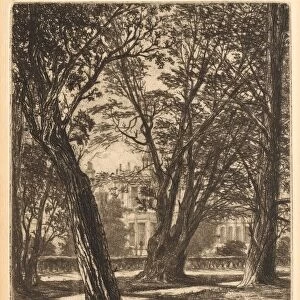 Kensington Gardens, No. 1 (Small Plate), 1859. Creator: Francis Seymour Haden (British, 1818-1910)