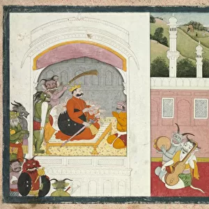 King Bana enjoying music in his court, from the Usha-Aniruddha section of a Krishna Lila, c