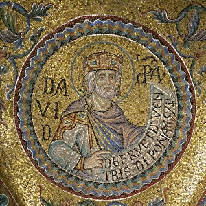 King David (Detail of Interior Mosaics in the St. Marks Basilica), 13th century. Artist: Byzantine Master