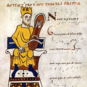 King David playing a lyre, 10th-11th century