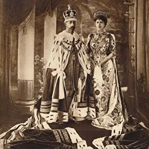 King George V and Queen Mary crowned and robed for the Delhi Durbar, 1911 (1935)