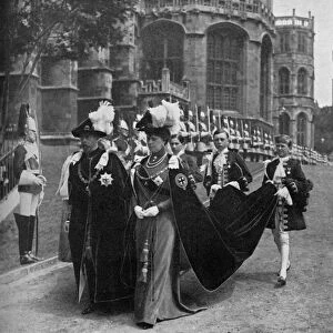 King George V and Queen Mary in the Garter Procession at Windsor, 1913, (1951)