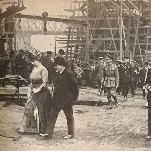 King George V and Queen Mary at a Sunderland shipyard during World War I, June 15th, 1917, (1935)