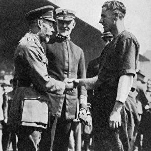 King George V receiving a American soldier who had been playing baseball, c 1910s (1936)
