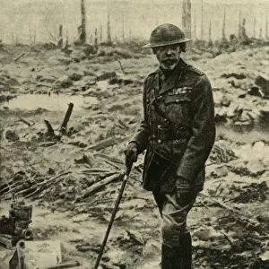 King George V visits the front, West Flanders, Belgium, First World War, 1917, (c1920)