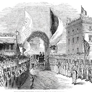 King Louis Philippe entering the railway station, 1844. Creator: Unknown