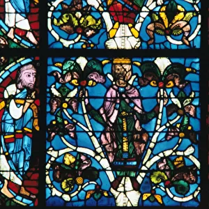 King Solomon, stained glass, Chartres Cathedral, France, 1145-1155