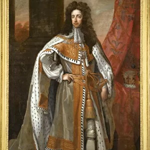 King William III of England (1650-1702) in his Coronation Robes. Artist: Kneller, Sir Gotfrey (1646-1723)