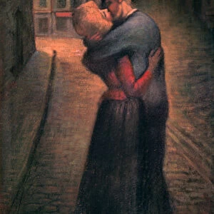 The Kiss, c1879-1923. Artist: Theophile Alexandre Steinlen
