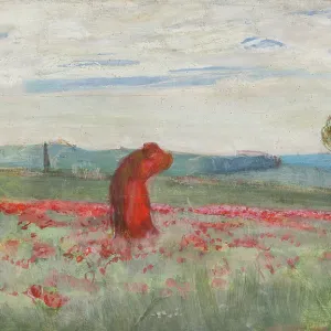 A Kiss Among the Poppies, c1900. Creator: Wojciech Weiss