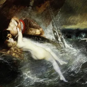 The Kiss of the Siren, 1882. Creator: Gustav Wertheimer