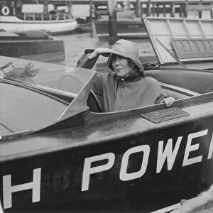 Kitty Brunell in a British Power Boat Company launch, Hythe, Hampshire, 1927. Artist: Bill Brunell