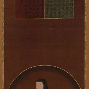 Kobo Daishi as a child seated on a lotus, Muromachi period, 15th-16th century