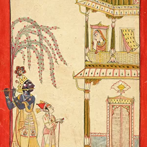 Krishna Serenading Radha, between c1730 and c1750. Creator: Unknown