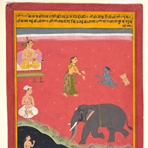 Krishnas Earthly Ties, Page from a Dispersed Bivamangalastava, 1695-1700. Creator: Unknown