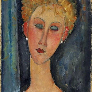 La blonde aux boucles d oreille, 1918-1919. Artist: Modigliani, Amedeo (1884-1920)