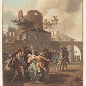 La Rixe (The Brawl), c. 1792. Creator: Charles-Melchior Descourtis