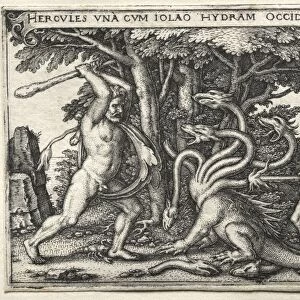 The Labors of Hercules: Hercules Killing the Lernean Hydra, 1545. Creator: Hans Sebald Beham