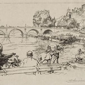 LAbreuvoir at Pont Marie, 1912. Creator: Auguste Louis Lepere (French, 1849-1918)