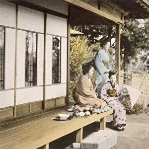 Ladies at Home, 1890 s. Creator: Japanese Photographer (19th Century)
