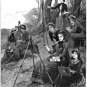 A ladies sketching club, 1885. Artist: Arthur Hopkins