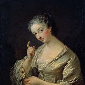 Lady with a Bird, 18th century. Artist: Louis Michel van Loo