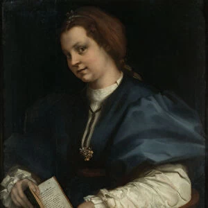 Lady with a book of Petrarchs rhyme, 1528. Artist: Andrea del Sarto (1486-1531)