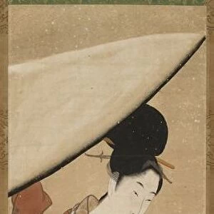 Lady with a Parasol, early 1800s. Creator: Koikawa Harumasa (Japanese)