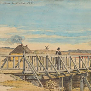 Landscape with a Bridge Near Mosbjerg, 1833. Creator: Martinus Rorbye