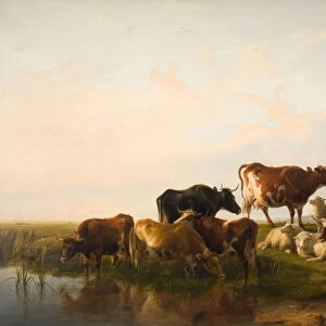 Landscape With Cattle And Sheep, 1872. Creator: Thomas Sidney Cooper