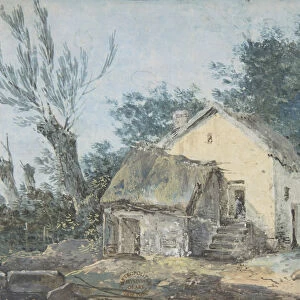 Landscape - Cottage in a Wood, 18th century. Creator: Anon