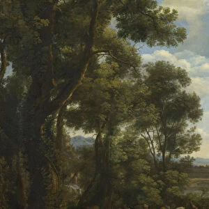 Landscape with a Goatherd and Goats, ca 1637. Artist: Lorrain, Claude (1600-1682)