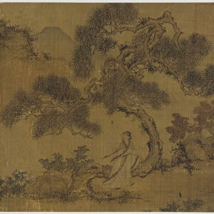 Landscape: a man under a pine, Ming dynasty, 1368-1644. Creator: Unknown