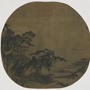 Landscape: pavilions on a mountain side; a stream below, Ming dynasty, 16th century