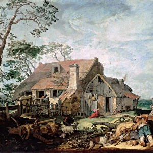Landscape with Peasants Resting, Tobias and the Angel, 1650. Artist: Bloemaert, Abraham (1566-1651)