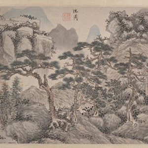 Landscape with Four Pines. Creator: Unknown