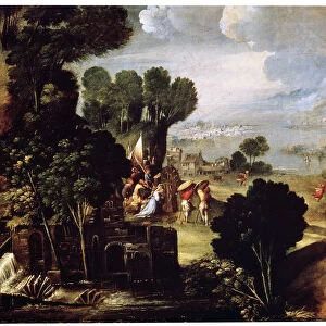 Landscape with Scenes from Lives of the Saints, c1530. Artist: Circle of Dosso Dossi
