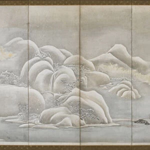 Landscape: two of the four seasons; autumn and winter, Edo period