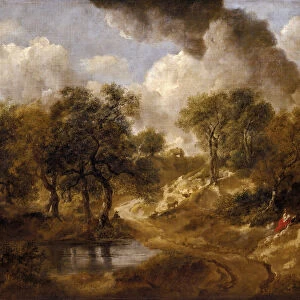 Landscape in Suffolk, ca 1748. Artist: Gainsborough, Thomas (1727-1788)