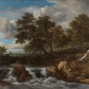 Landscape with Waterfall, c.1668. Creator: Jacob van Ruisdael