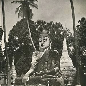 Large Figure of Buddha on Shwe Dagon Platform, Rangoon, 1900. Creator: Unknown