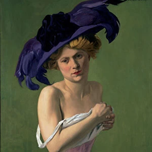 Le chapeau violet, 1907. Artist: Vallotton, Felix Edouard (1865-1925)