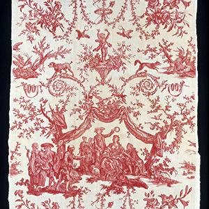 Le Couronnement de la Rosiere (The Crowning of the Rose Maiden) (Furnishing Fabric), c. 1780. Creator: Oberkampf Manufactory