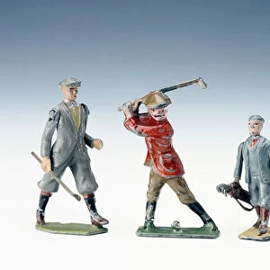 Lead figures of golfers, c1920s