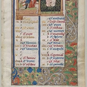 Leaf from a Book of Hours: Calendar Page for May (recto), c. 1510. Creator: Unknown