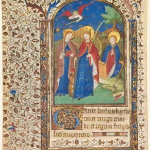 Leaf from a Book of Hours: Sts. Genevieve, Catherine of Alexandria, and Margaret (recto), c
