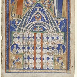Leaf from Gratians Decretum: Table of Affinity, c. 1270-1300. Creator: Unknown