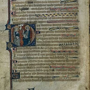 Leaf from a Psalter: Historiated Initial D with The Trinity, c