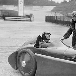 Leon Cushmans Austin 7 racer at Brooklands for a speed record attempt, 8 August 1931